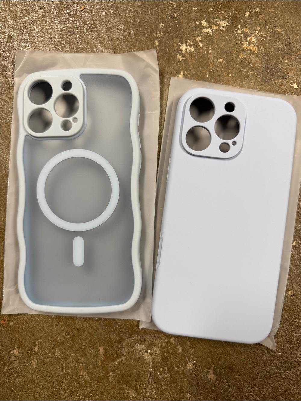 Set of 2 Light Blue Silicone MagSafe-Compatible Phone Cases